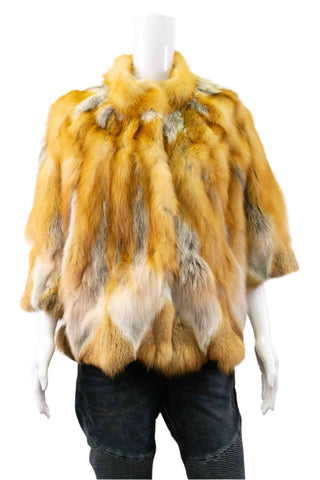 natural red fox fur capelet - fur clearance