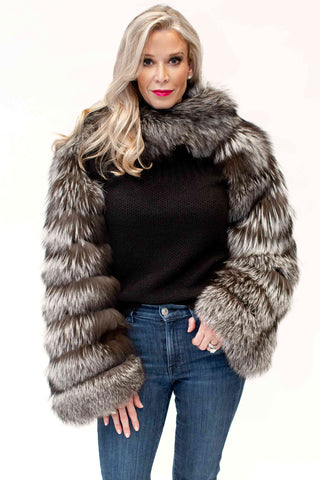 silver fox fur sleeves