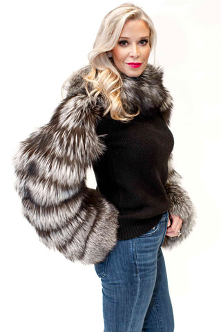 silver fox fur sleeves