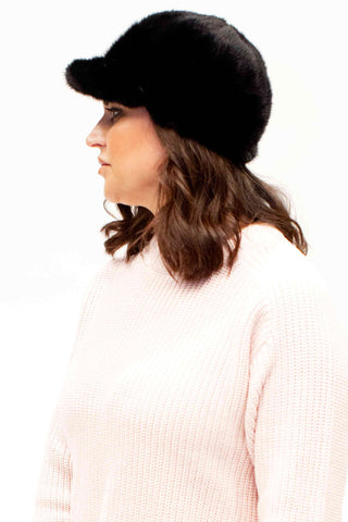 Women's Mink Fur Baseball Cap.