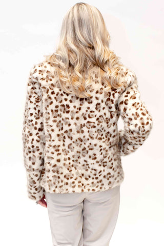 beige mink fur jacket with animal print