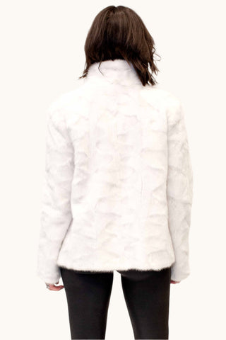 white mink fur jacket