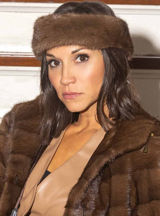 demi buff mink fur headband