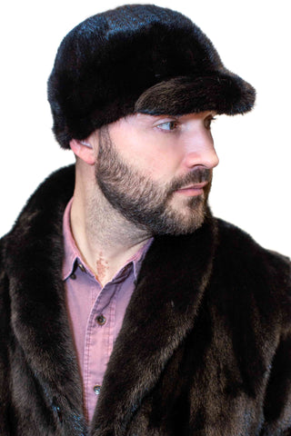 men's ranch mink fur baseball cap