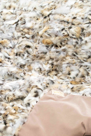 sectioned lynx bobcat fur blanket