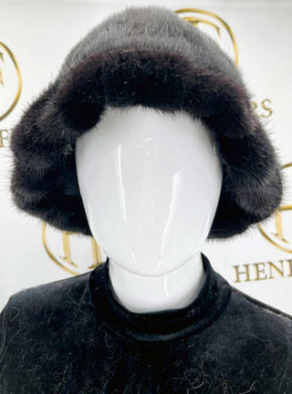 Unisex Mink Fur Bucket Hat.