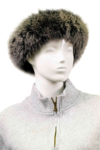 black snow fox fur headband