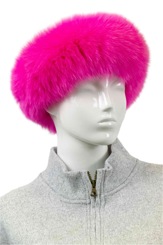 barbie pink fox fur headband