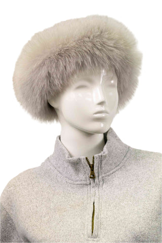 light gray fox fur headband