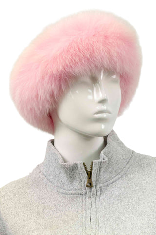 light pink fox fur headband