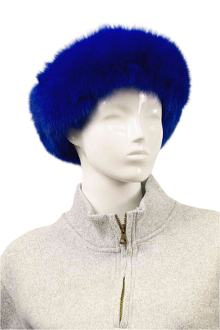 royal blue fox fur headband