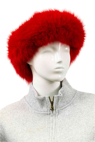 red fox fur headband