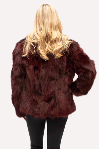 plum fox fur jacket