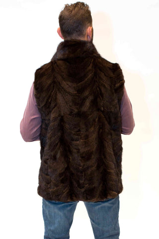 men's mahogany mink fur vest