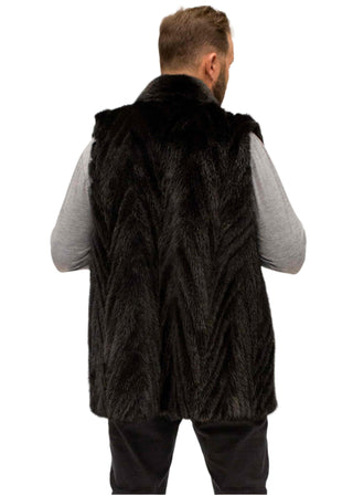 men's ranch sectioned mink fur vest