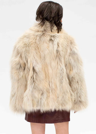 women's sectioned coyote fur jacket