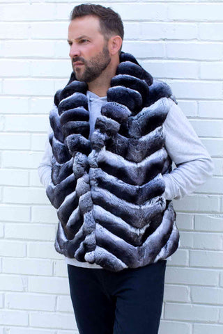 men's chinchilla fur vest