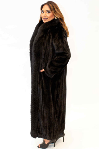 ranch mink fur coat with fox fur tux