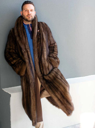 men's full length sable fur coat