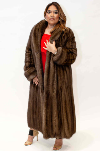 women's full length russian sable fur coat