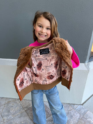 Children's Brown Rabbit Fur Vest