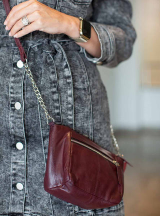 merlot leather crossbody purse