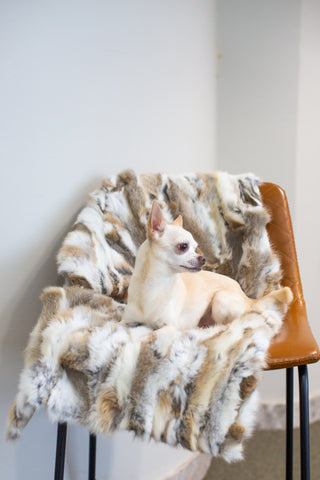 Small Rabbit Fur Throw