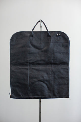 black leather garment bag