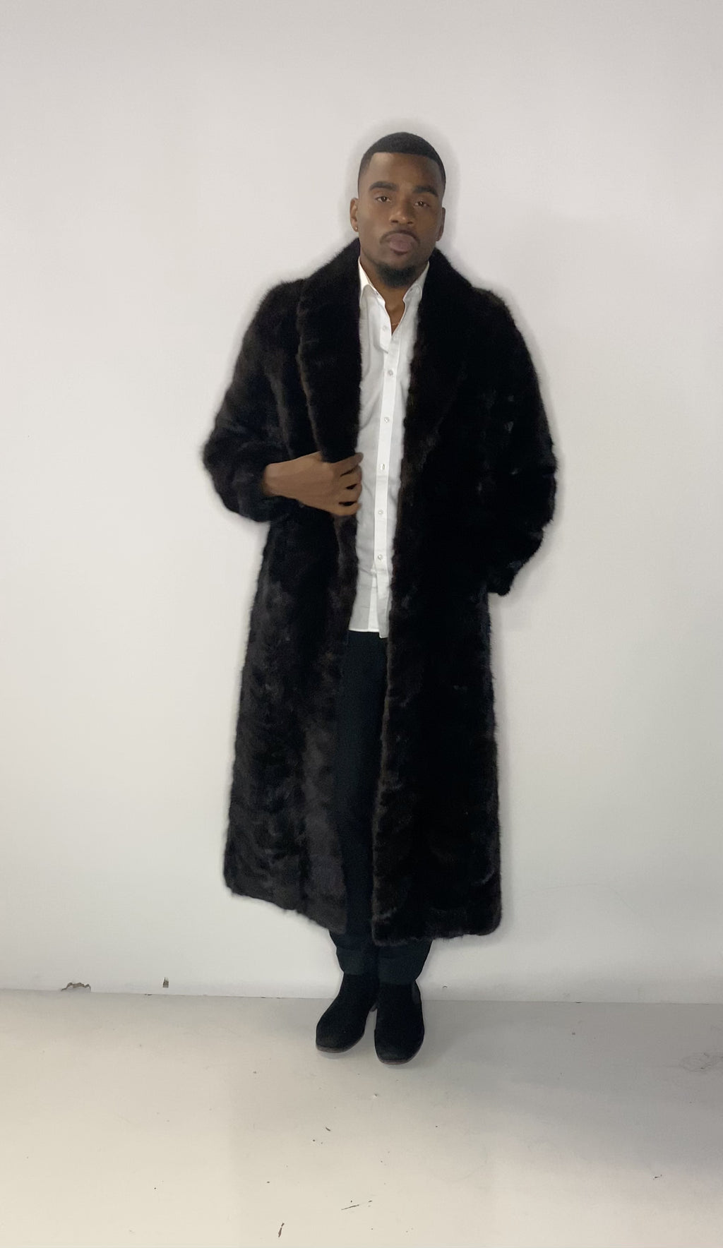 Men's Full Length Mink Fur Coat.