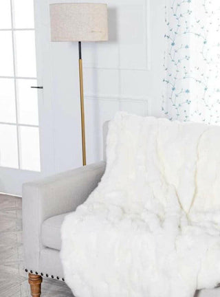 white rabbit fur throw