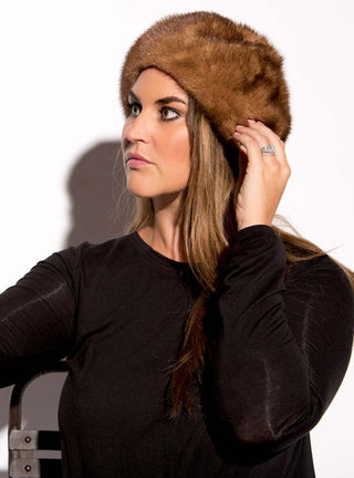 women's whisky mink fur beret hat