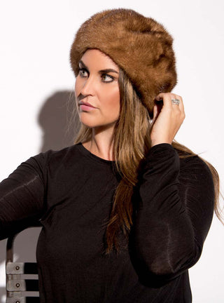 women's whisky mink fur beret hat