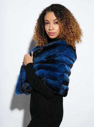 Blue Chinchilla Fur Cape.