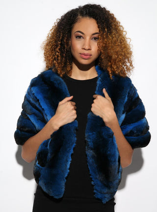 Blue Chinchilla Fur Cape.