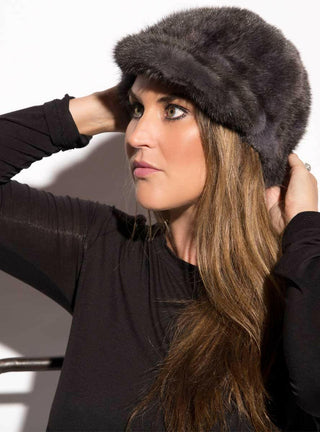 Women's Mink Fur Baseball Cap.