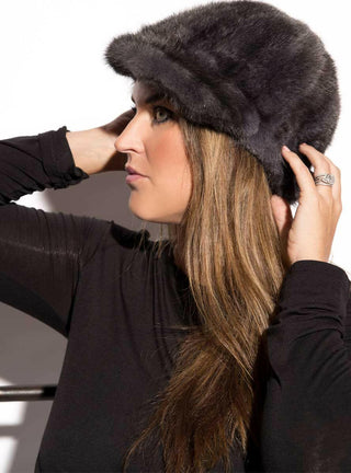 Women's Mink Fur Baseball Cap.