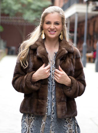 Women's demi buff mink fur jacket