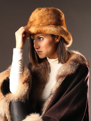 Mink Fur Hat with 3'' Brim.