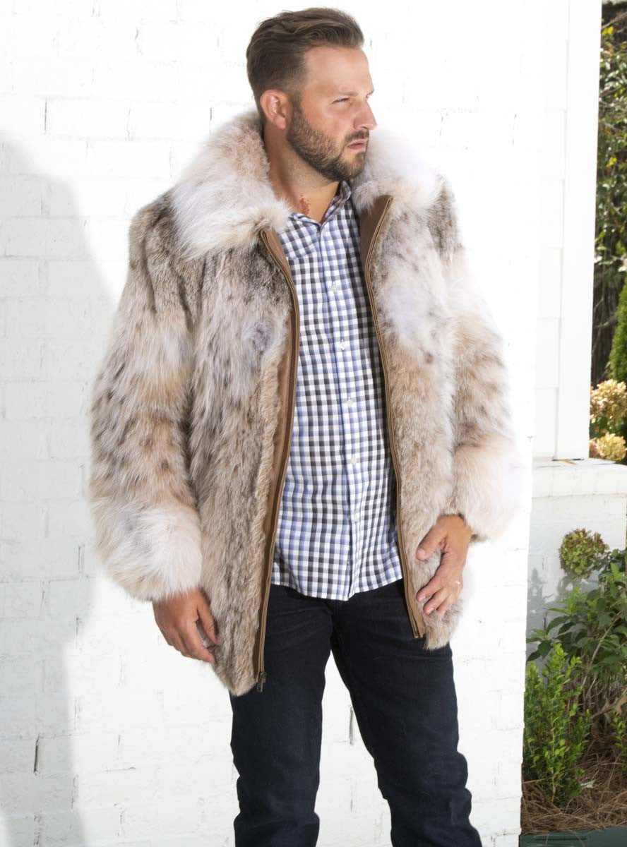 Mid Length Beaver Fur Coat for Men: FurSource.com