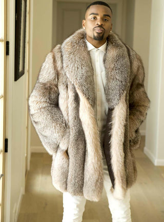 men's crystal fox fur