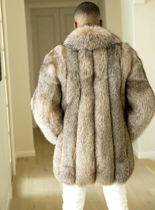 Men's Full Skin Fox Fur Stroller.