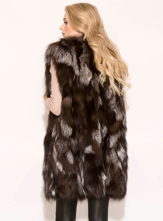 silver fox fur vest