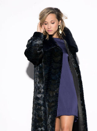 Women's Mink Fur Jacket with Full Mink Fur Collar