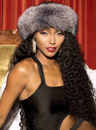 silver Fox Fur Headband