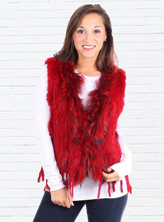 Women's Fur Vest, Knitted Rabbit