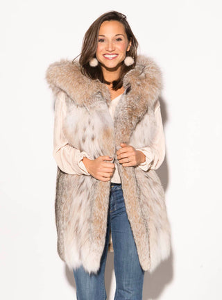 Lynx Fur Vest with Hood.