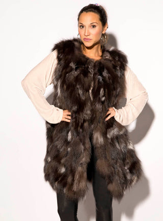 women's fox fur vest