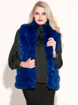 blue chinchilla fur vest