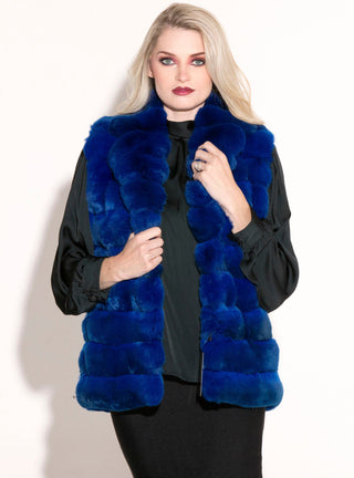 blue chinchilla fur vest