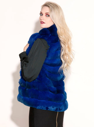 blue chinchilla fur vest